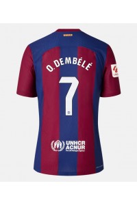Fotbalové Dres Barcelona Ousmane Dembele #7 Dámské Domácí Oblečení 2023-24 Krátký Rukáv